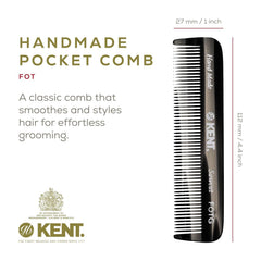 Kent FOT peigne fin noir graphite: voyage compact pour un style en déplacement