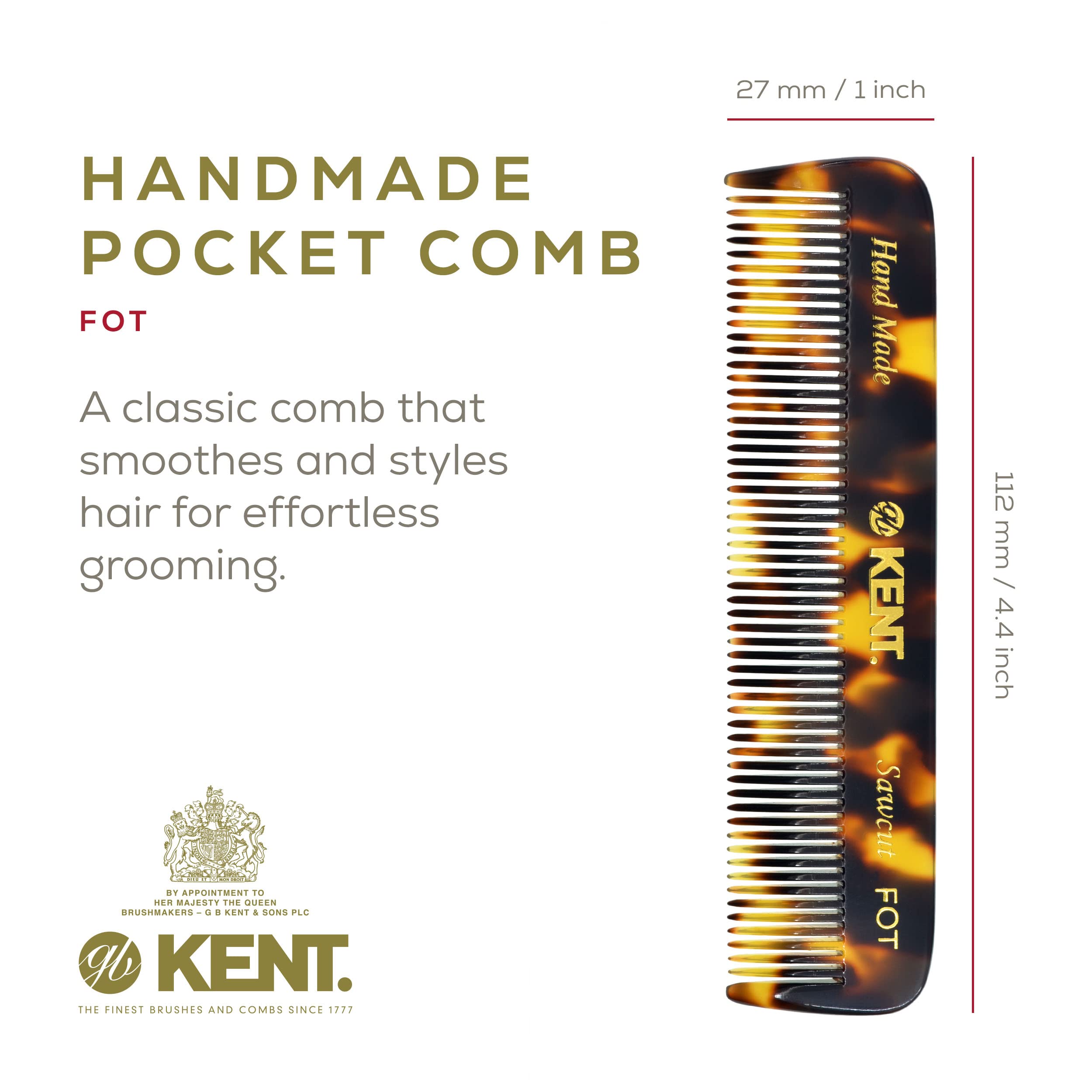 Kent FOT Tokyo Jaune peigne-dents-fin-saw-cut, douceur pour cheveux fins