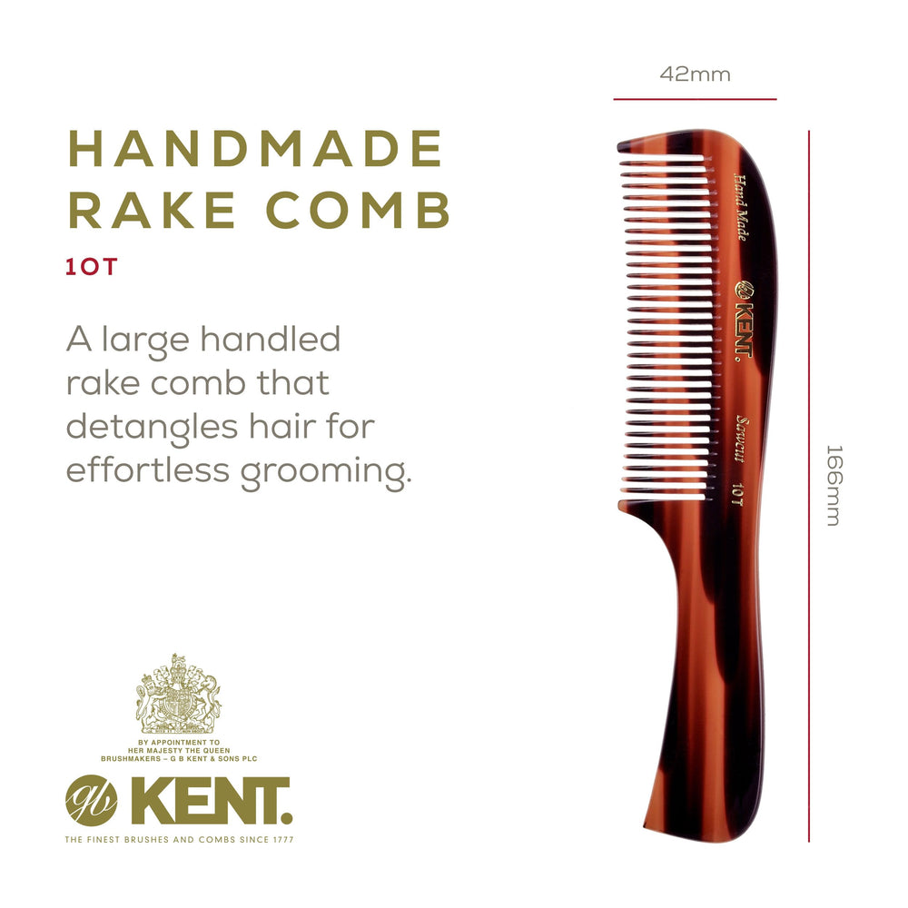 Kent peigne detanglant acetate cellulose, matériau flexible et durable.