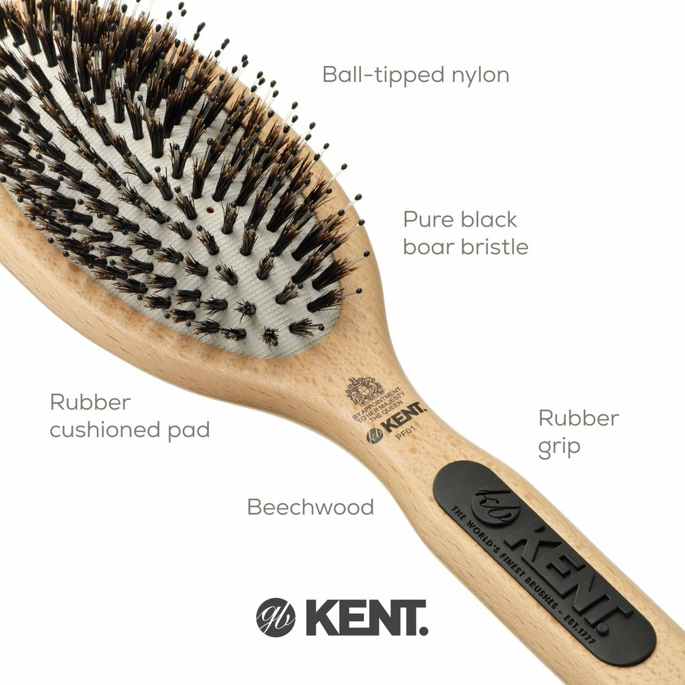 Kent PF01 brosse brillance et douceur pour cheveux soyeux