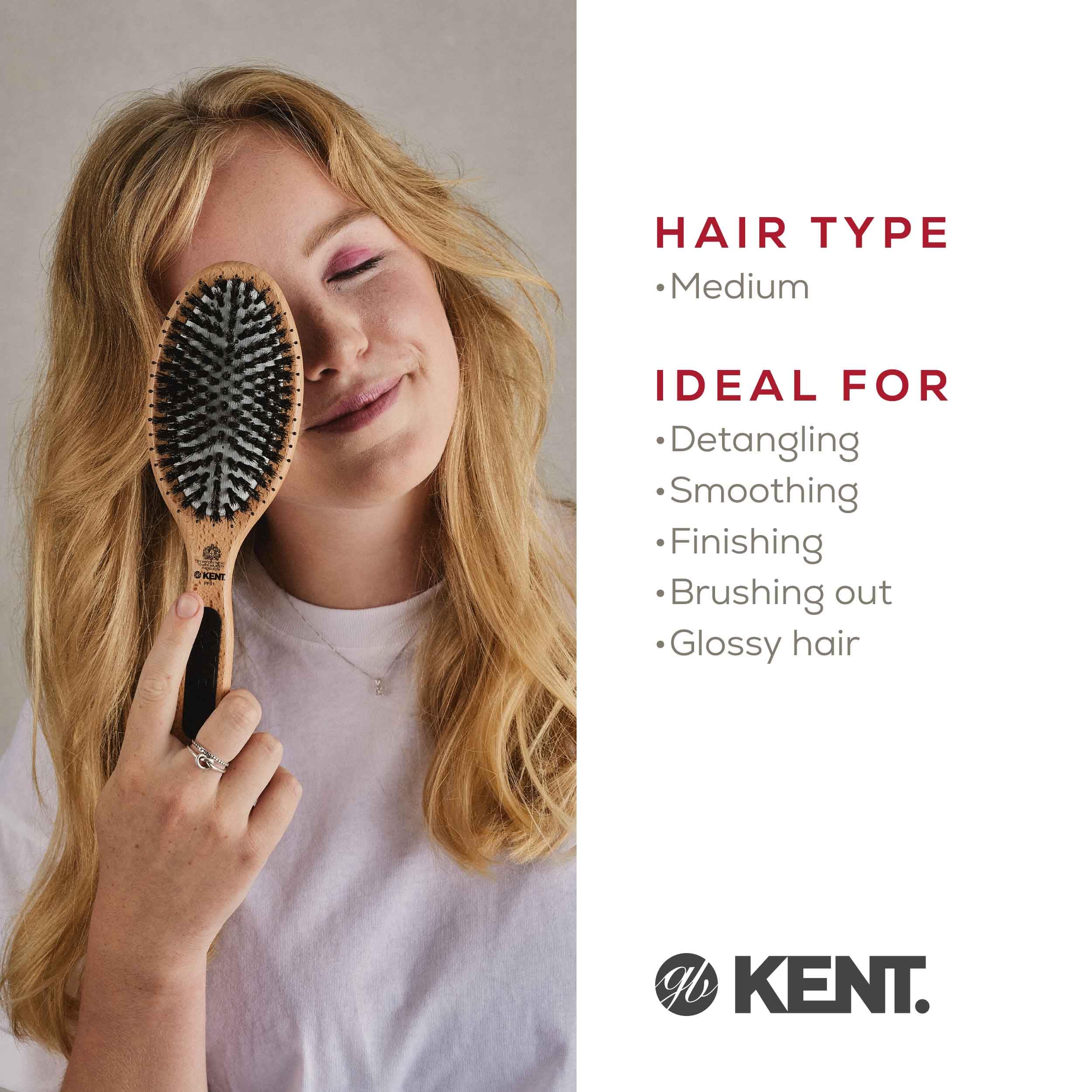 Kent PF01 brosse prise en main confortable pour coiffage précis