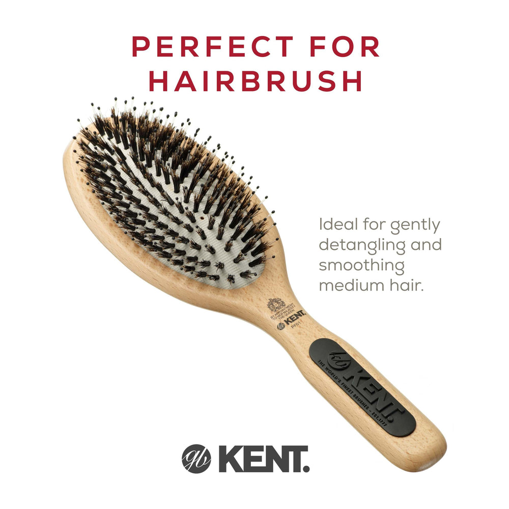 Kent PF01 brosse soies sanglier et nylon pour cheveux moyens