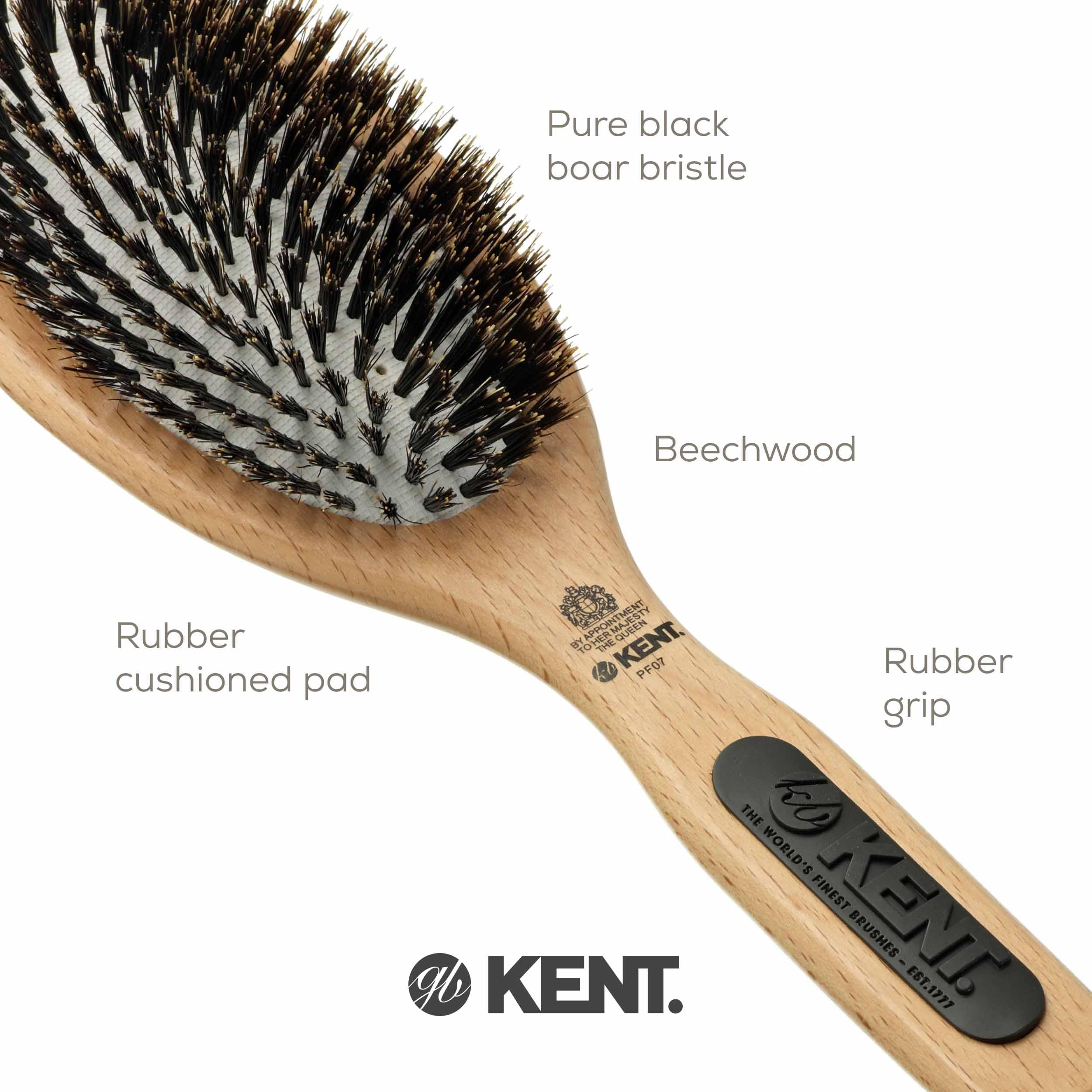 Kent PF07 brosse format voyage, compact et pratique en déplacement.