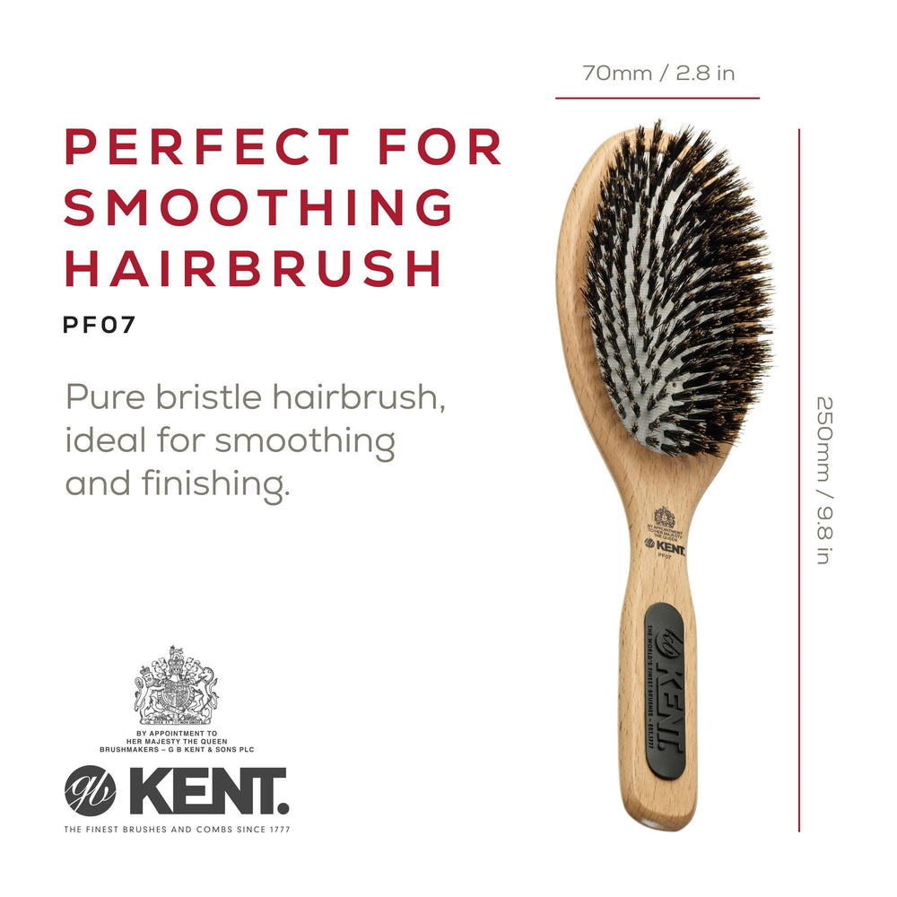 Kent PF07 brosse nylon mix non-rayant, pour cheveux fins et démêlage efficace.
