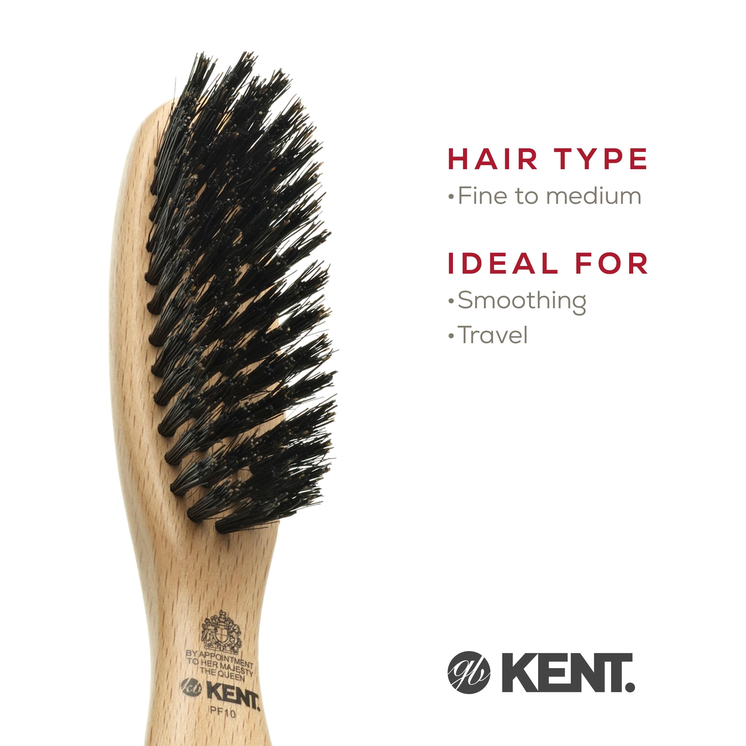 Kent PF10, brosse poils de sanglier idéale pour coiffage précis