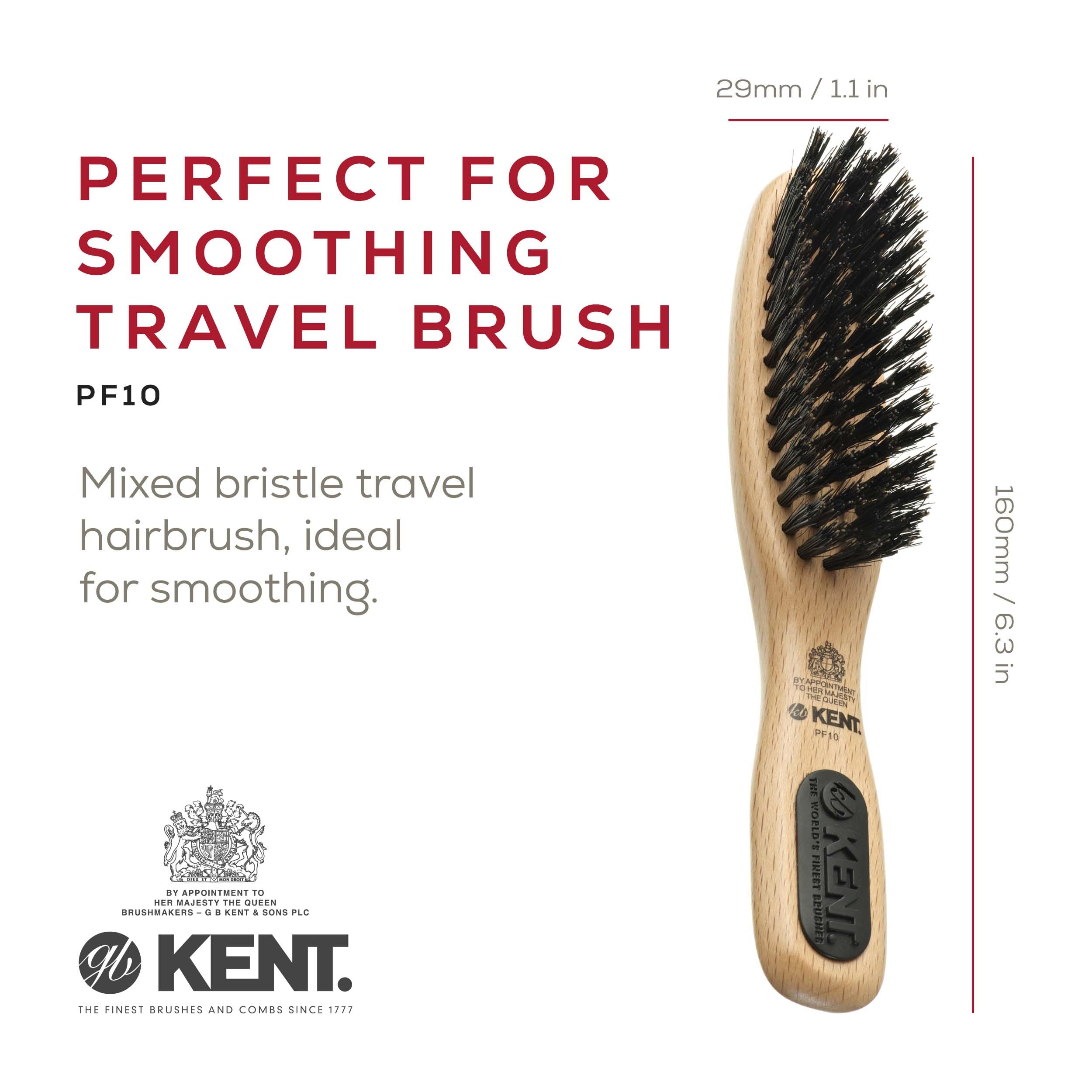 Kent PF10, brosse en poils de sanglier pour lissage doux des cheveux