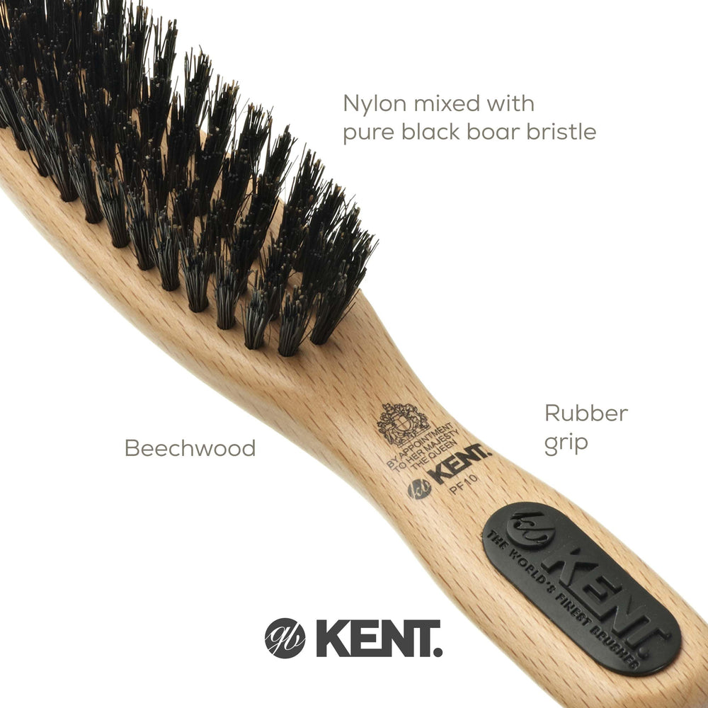 Kent PF10, brosse poils de sanglier avec manche bois hêtre et caoutchouc