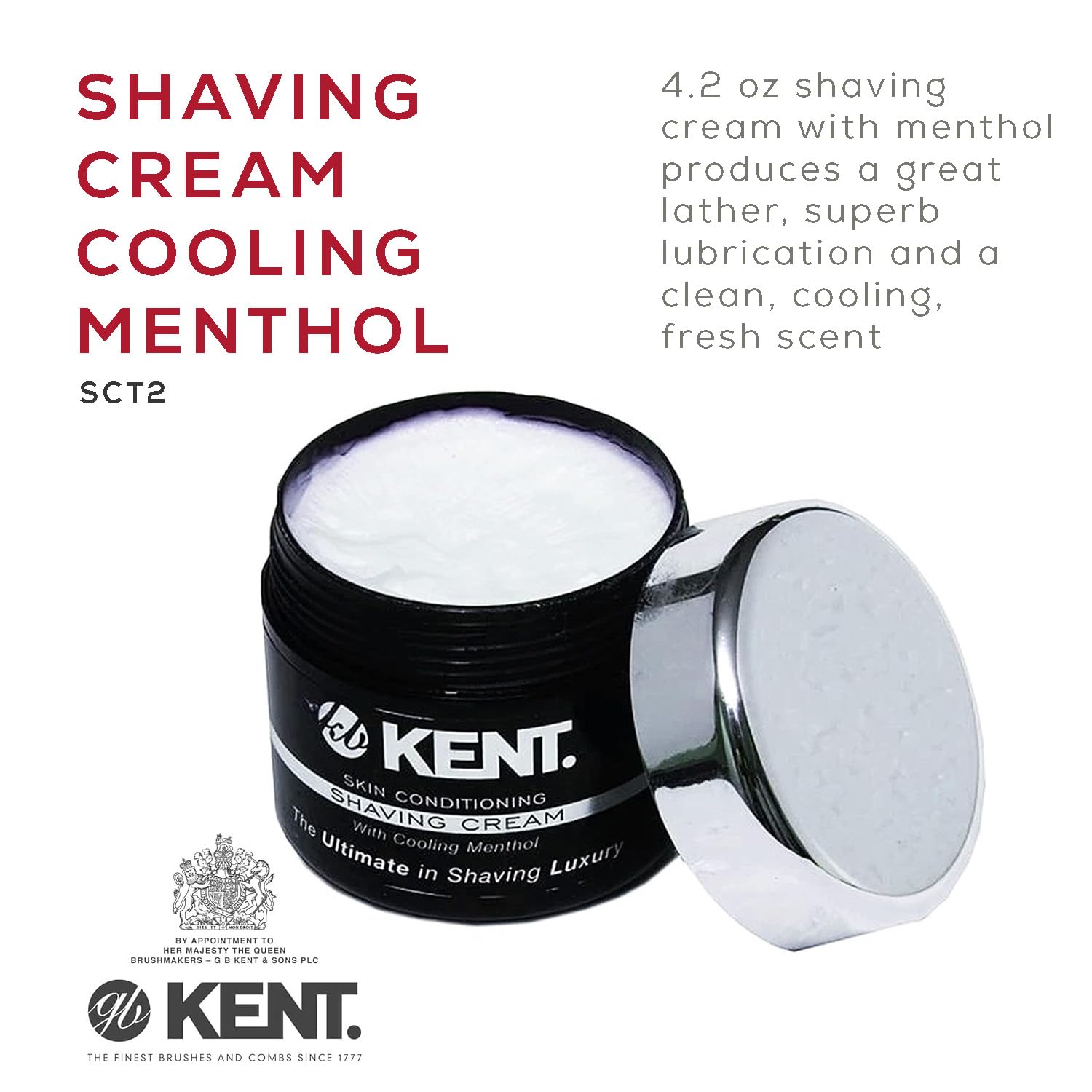 Mousse de rasage riche Kent SCT2, protectrice et adoucissante.