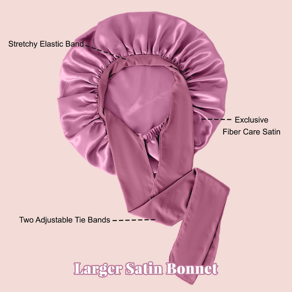 KEPUWAY bonnet satin grand pour cheveux longs offre un sommeil confortable et sécurisé