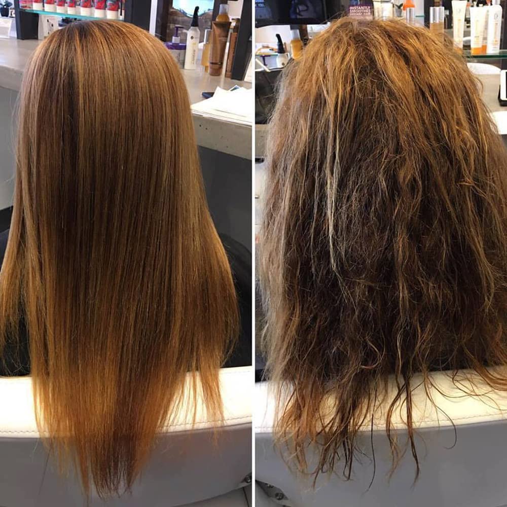 Cheveux texturés recouverts d'une brillance durable après le traitement Kera Diamond.