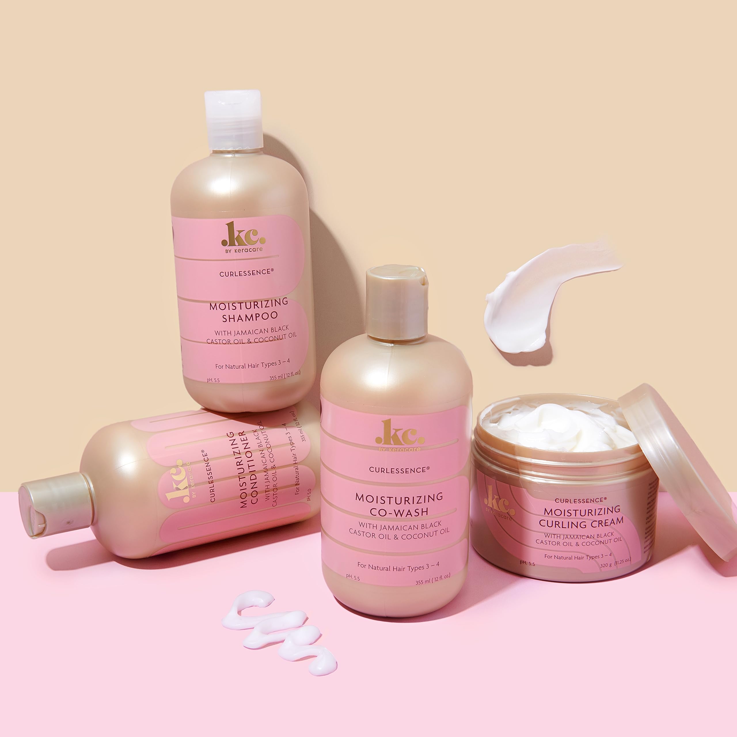 Détails d'emballage KeraCare, bouchon pratique et étiquette claire pour routine capillaire.