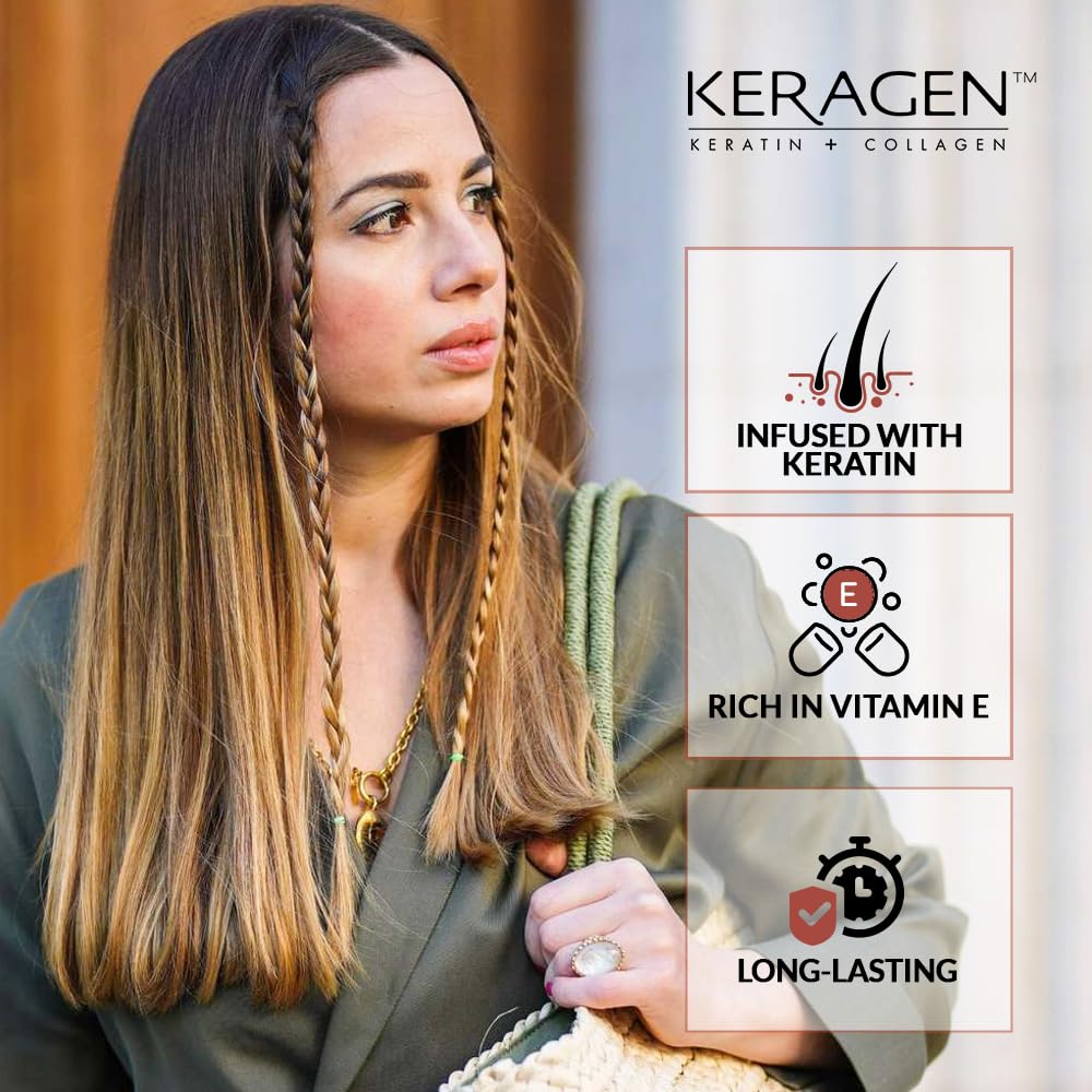 KERAGEN Shampoing lissant – lissage durable et douceur retrouvée des cheveux.