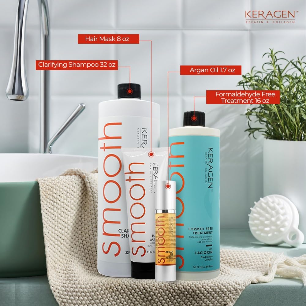 KERAGEN Shampooing clarifiant, préparation idéale pour lisser