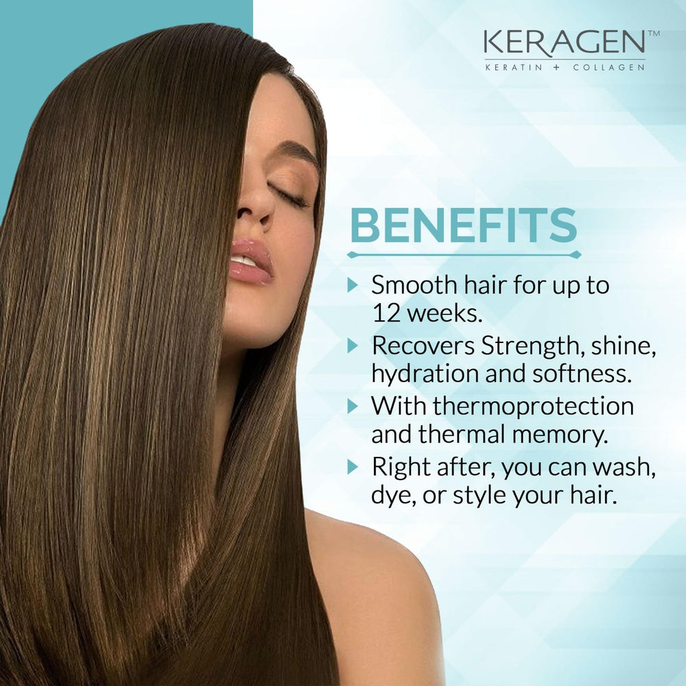 Keragen application cheveux, gestes simples pour lissage professionnel à domicile.