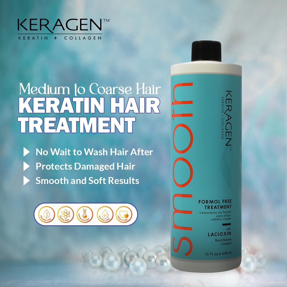 Keragen renforcement capillaire par kératine et collagène pour cheveux plus forts.