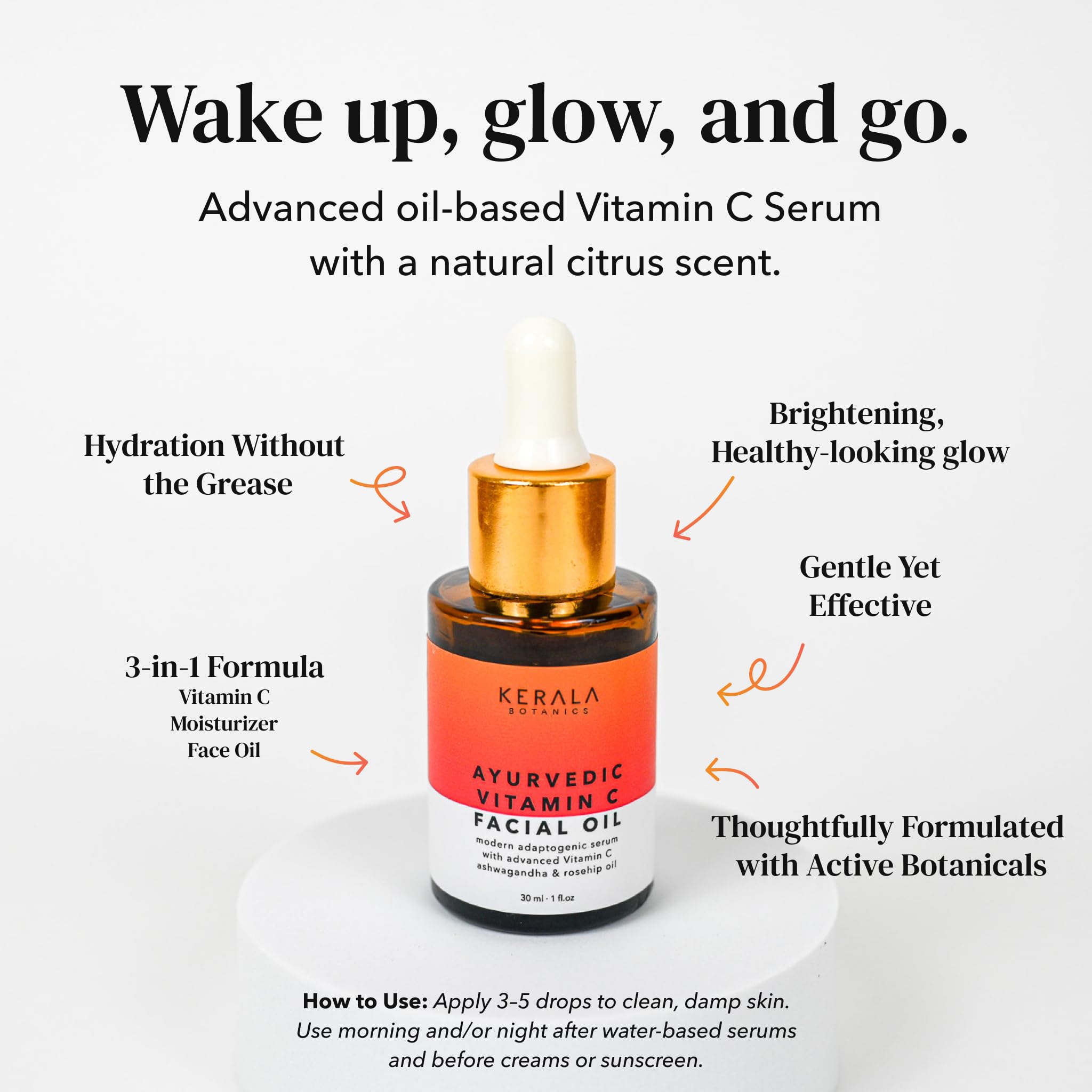 Kerala Rituals huile visage bakuchiol, visage lumineux et peau mieux nourrie.