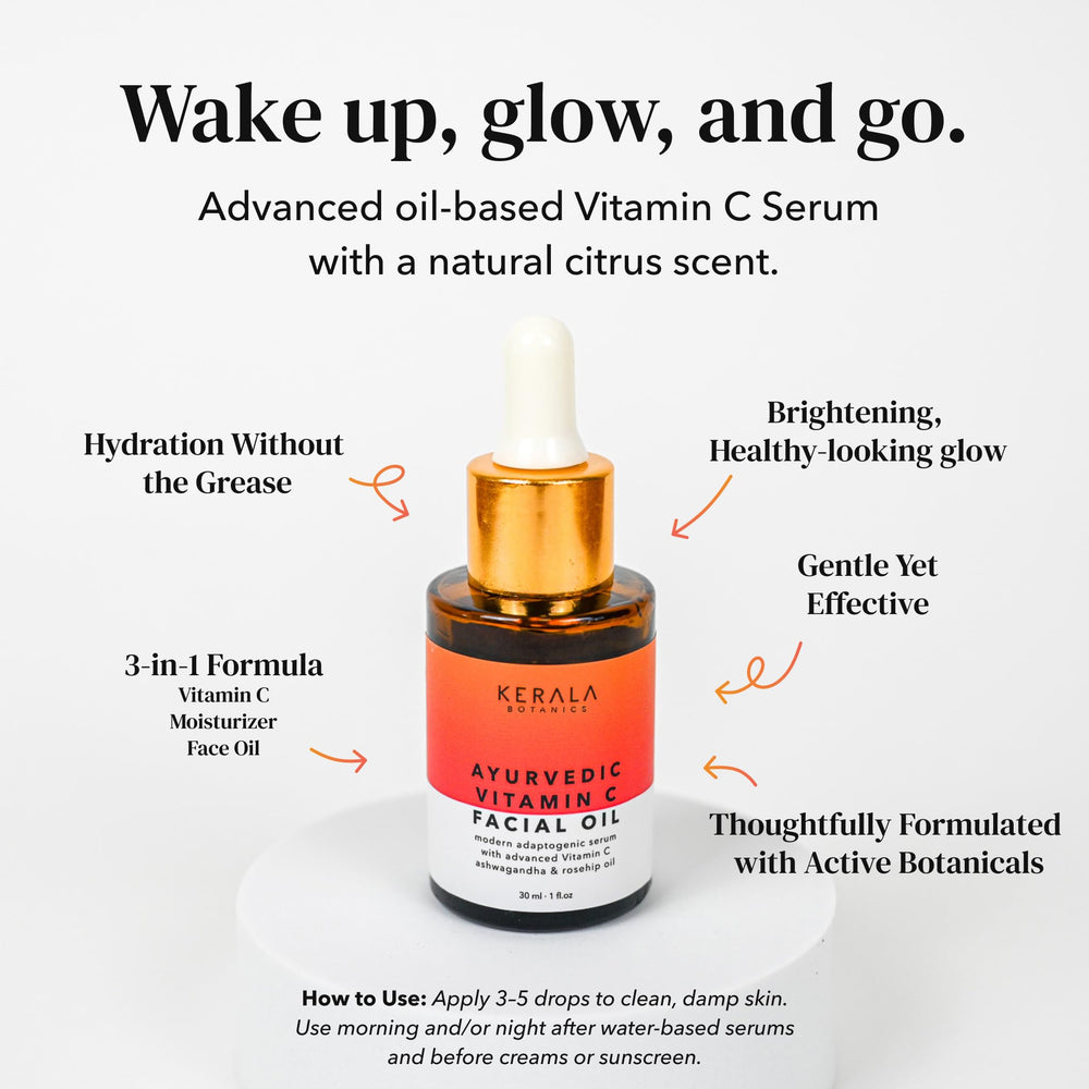 Kerala Rituals huile visage bakuchiol, visage lumineux et peau mieux nourrie.