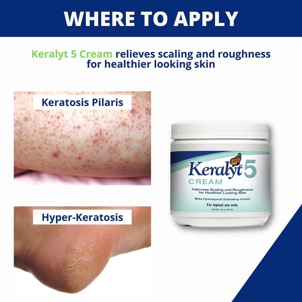 Texture onctueuse de Keralyt 5 – absorption rapide et douceur durable.