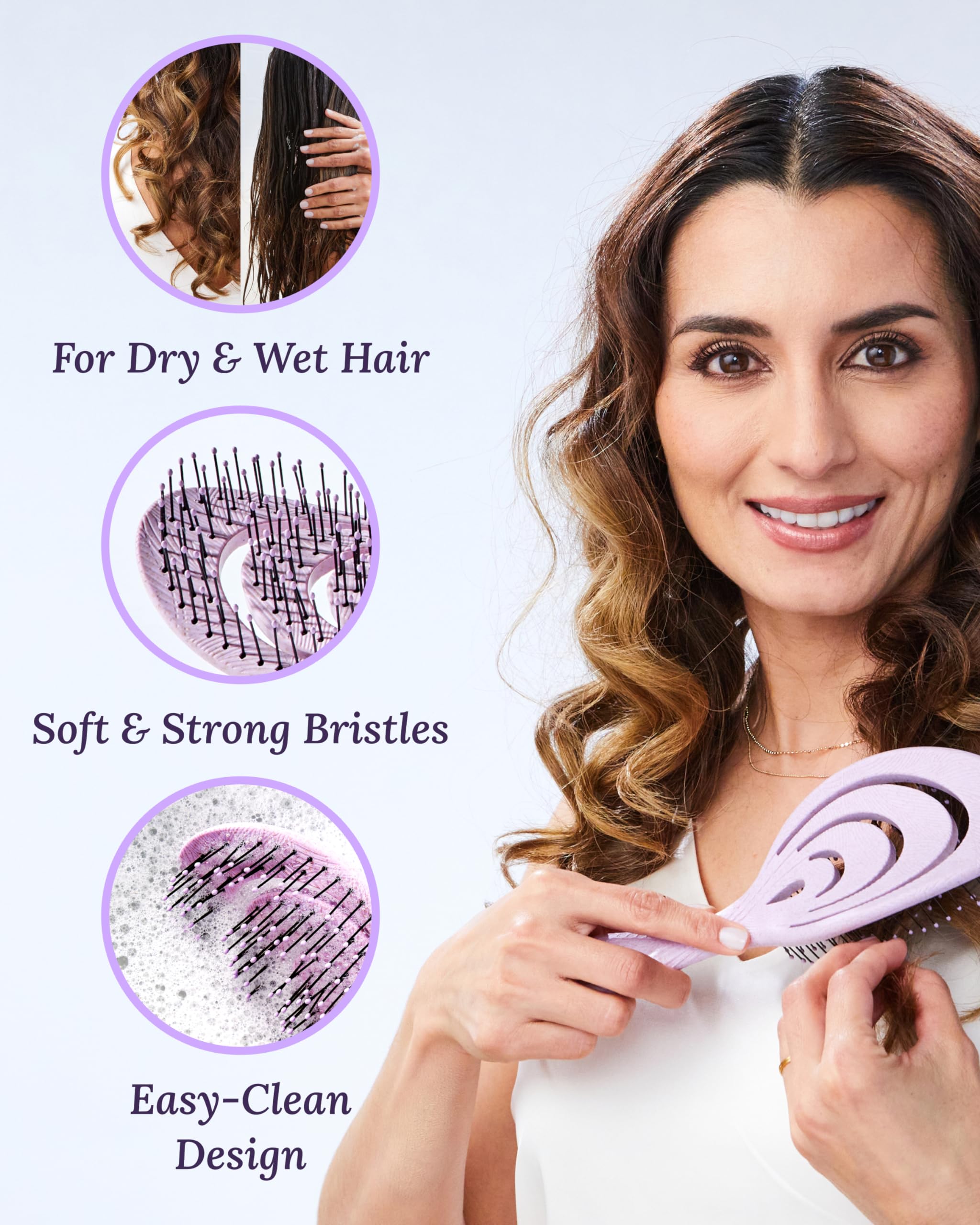 Keranique brosse démêlante adaptée à tous types de cheveux pour tous les looks