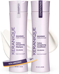 Keranique Shampoing Volume en flacon, démarrage d'une routine capillaire qui épaissit durablement.