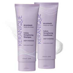 Shampooing hydratant Keranique en bouteille, hydratation profonde pour cheveux secs.