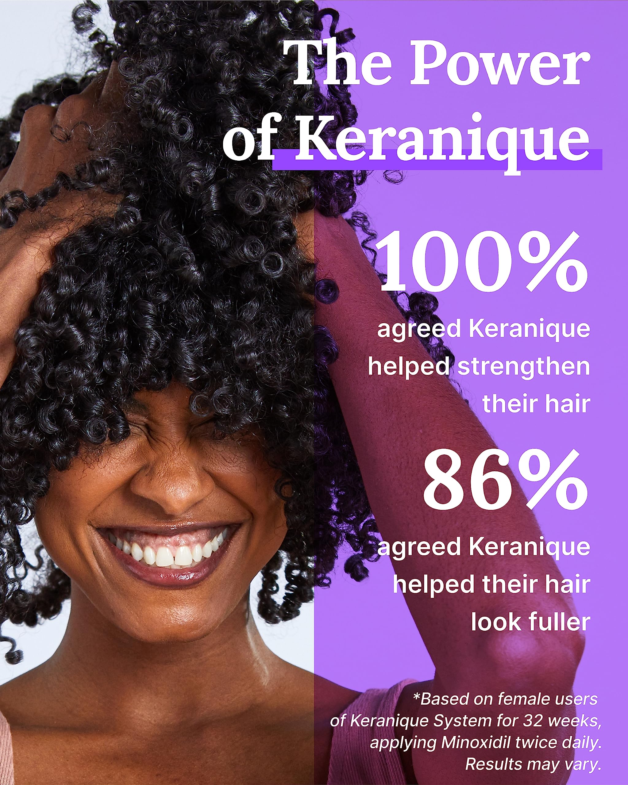 Texture fluide du sérum Keranique Follicle Booster sur cheveux