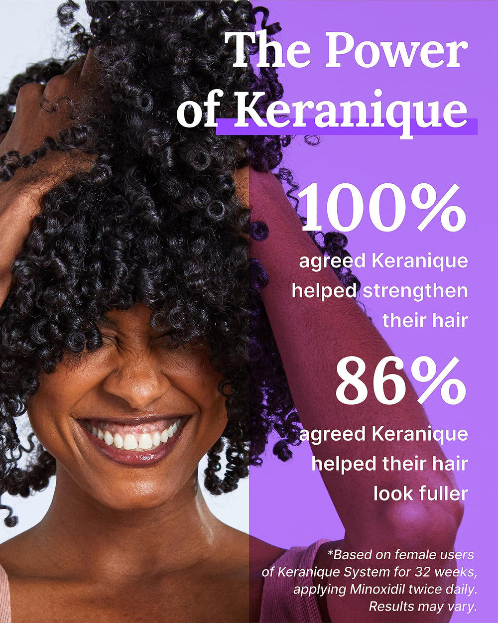 Texture fluide du sérum Keranique Follicle Booster sur cheveux