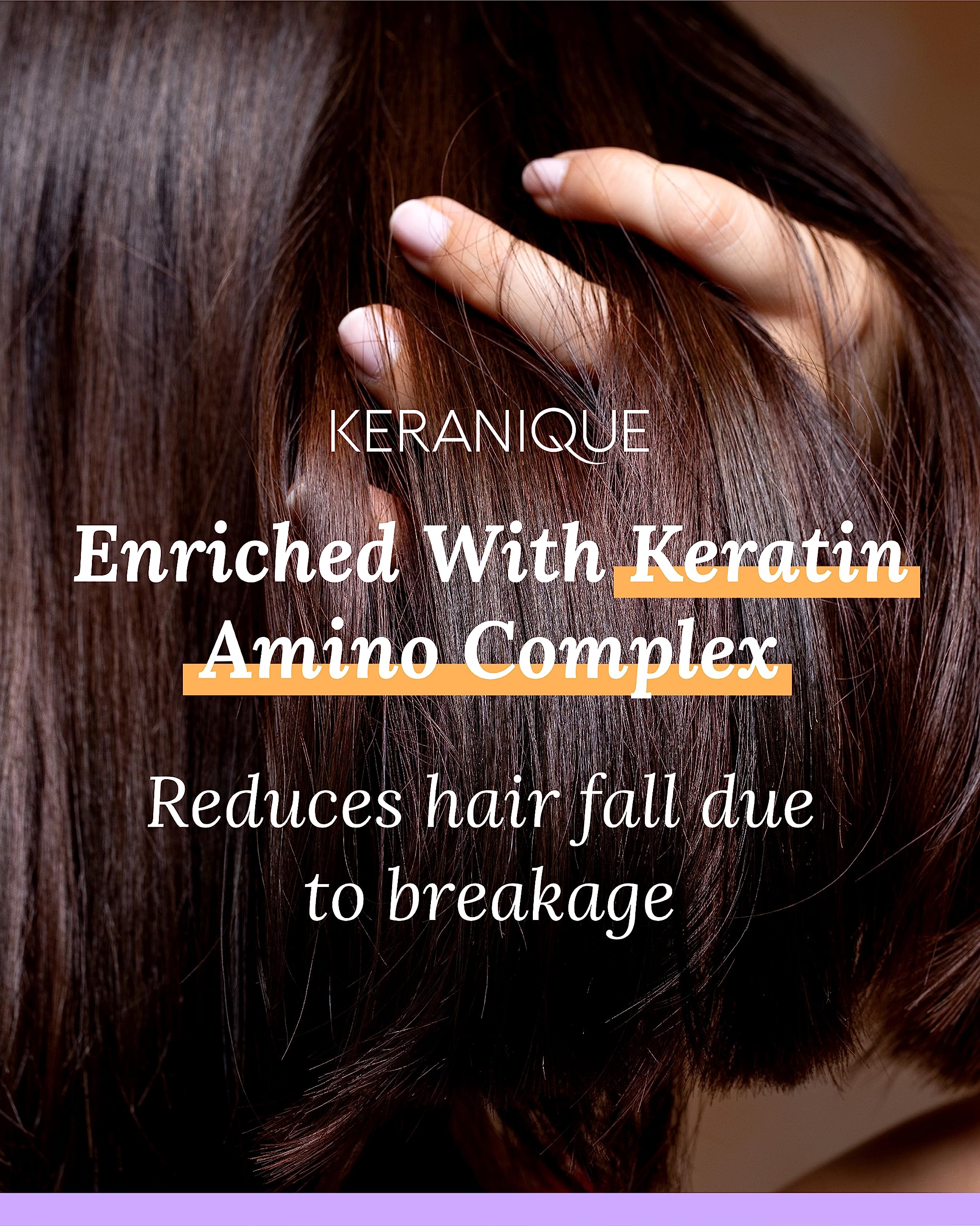 Keranique Brillance naturelle sur cheveux après utilisation.