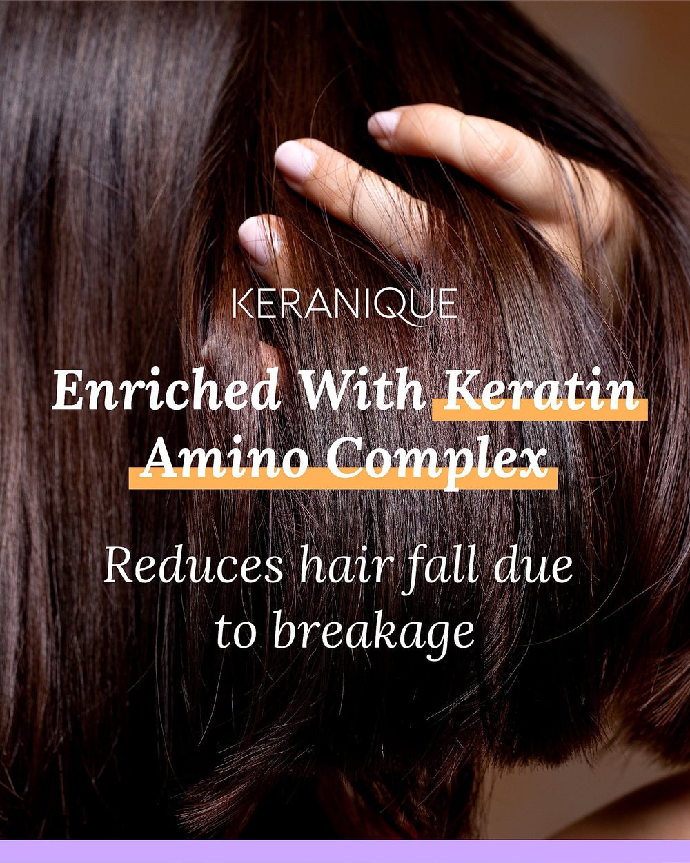 Keranique Brillance naturelle sur cheveux après utilisation.
