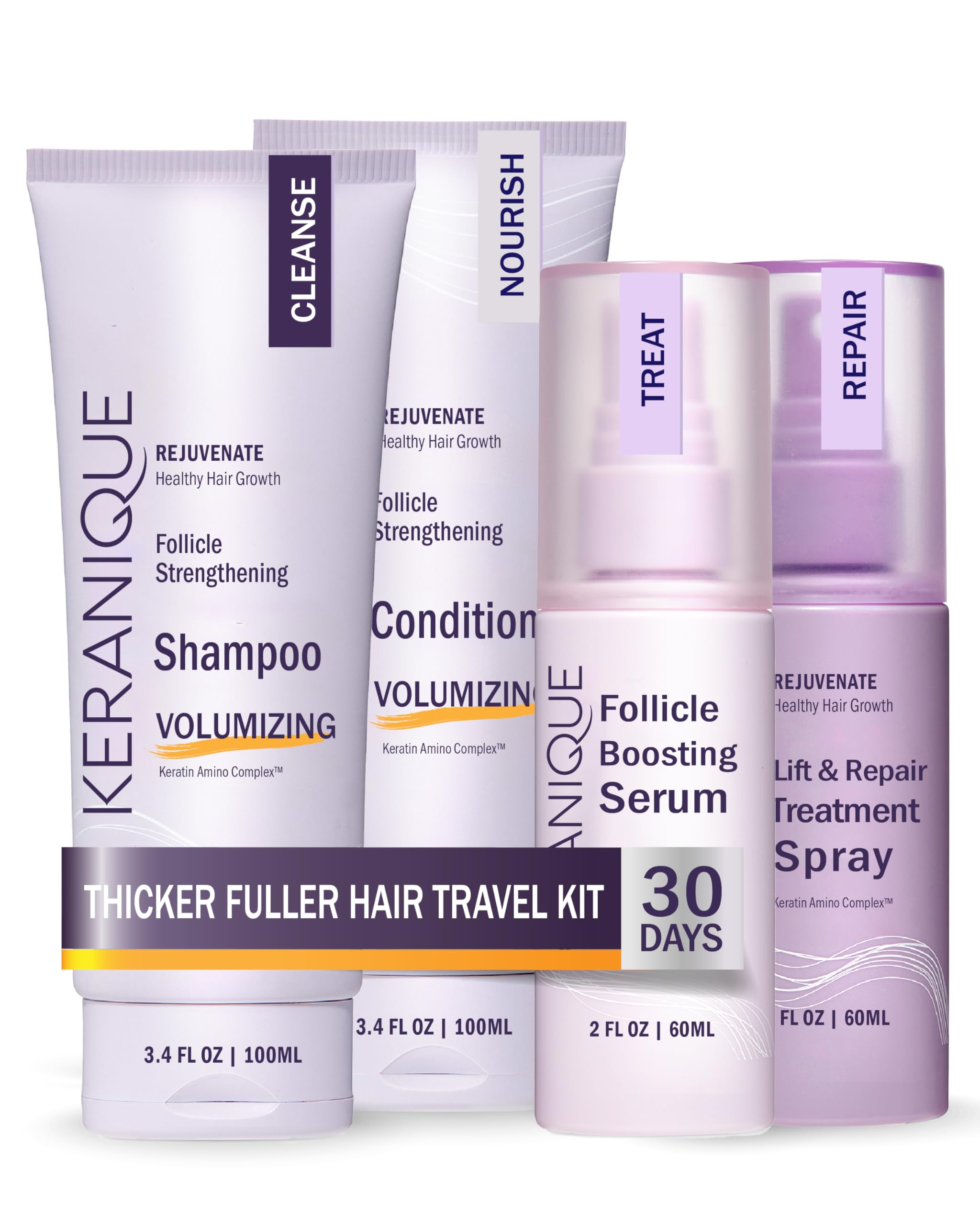 Keranique Shampooing Volume : volume accru et cheveux plus épais après lavage.