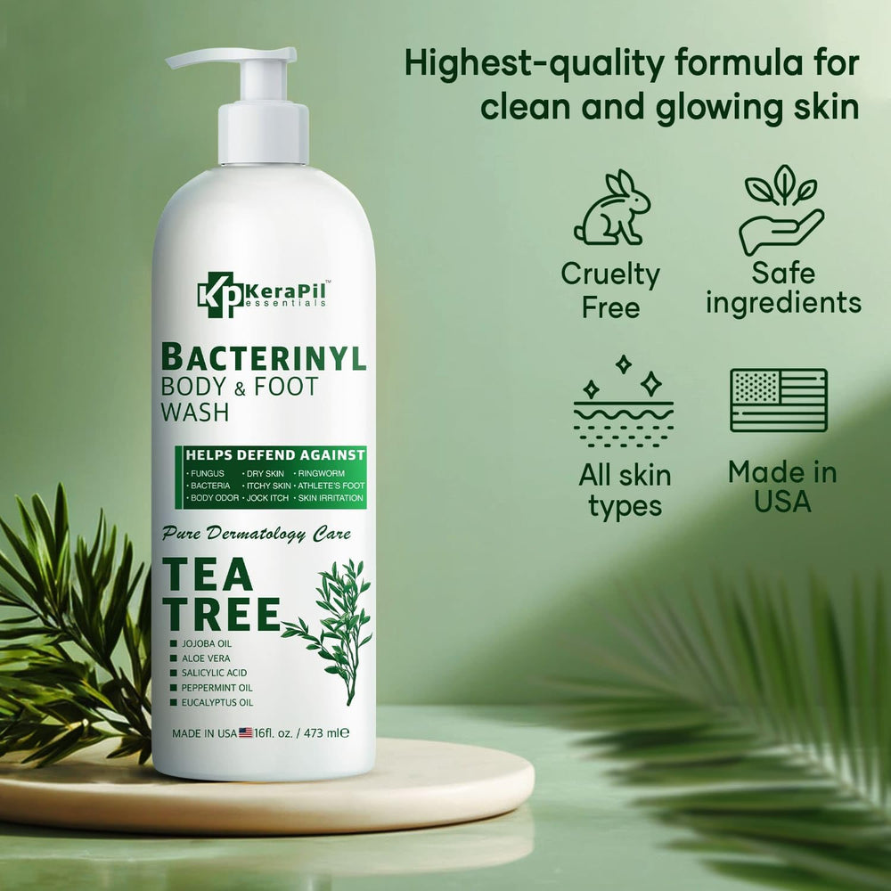 KERAPIL Bacterinyl arbre-a-the bouteille – senteur naturelle apaisante pour lavage quotidien