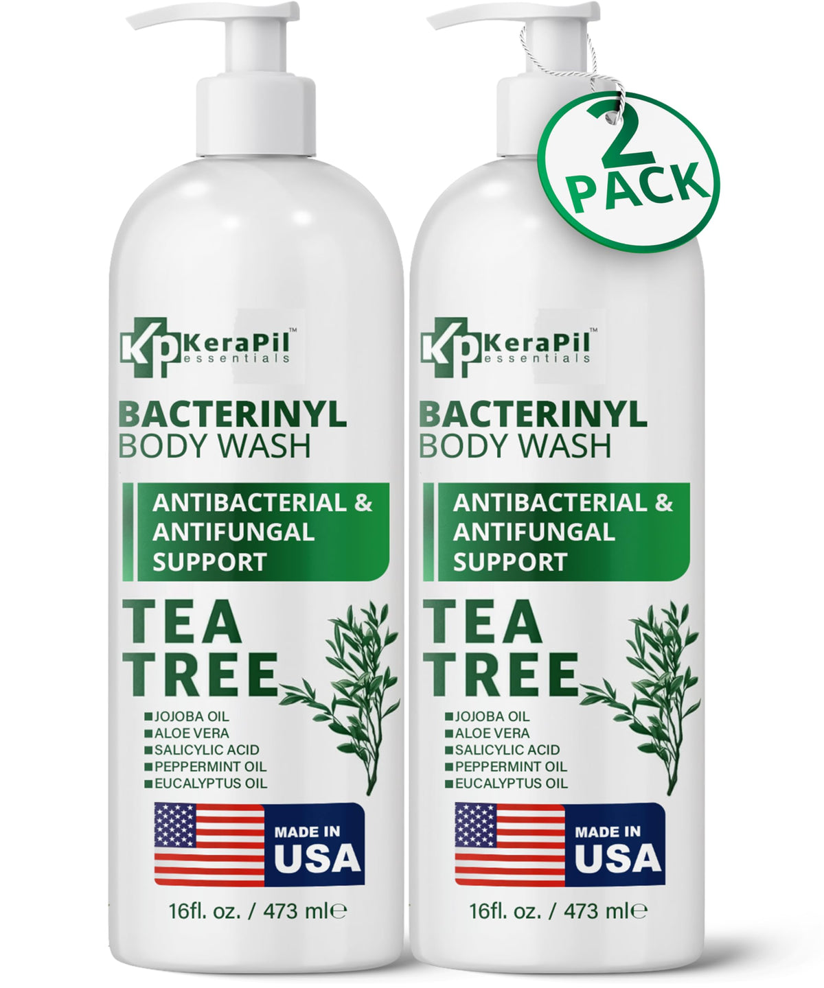 KERAPIL Bacterinyl Gel Douche – bouteille visible, nettoyage antibactérien pour une peau fraîche