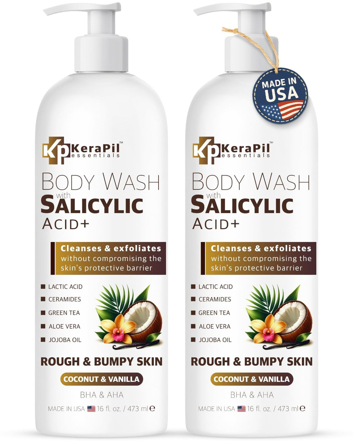 KERAPIL gel douche exfoliant salicylique: pores nets et peau plus lisse.