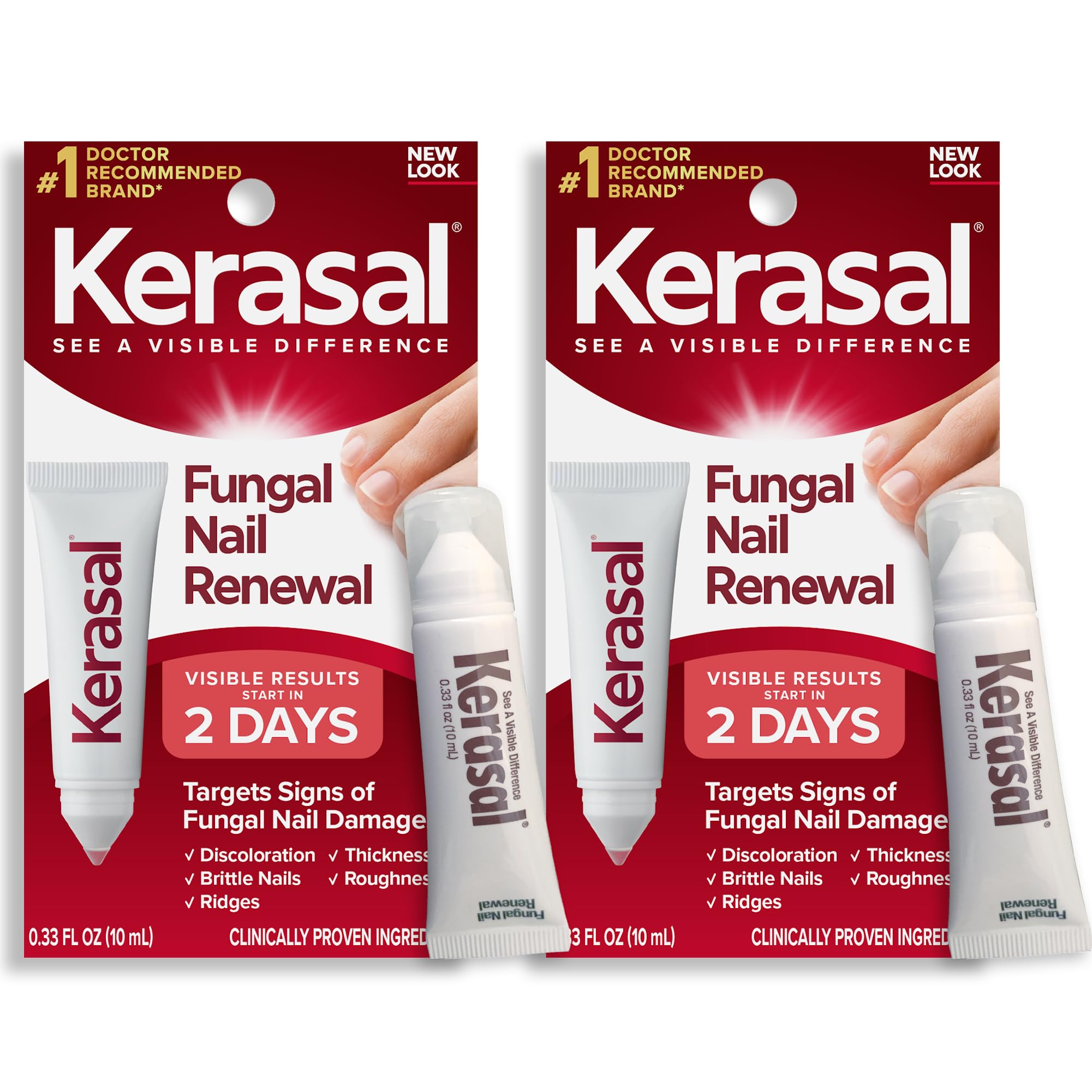 Kerasal emballage double: pratique pour débuter votre routine soin des ongles.