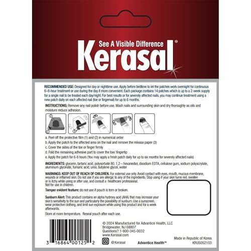 Patchs réparateurs Kerasal, application facile pour ongles fragiles