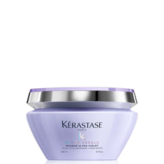 Kerastase Blond Absolu masque violet anti-jaunissement neutralise les reflets jaunes.