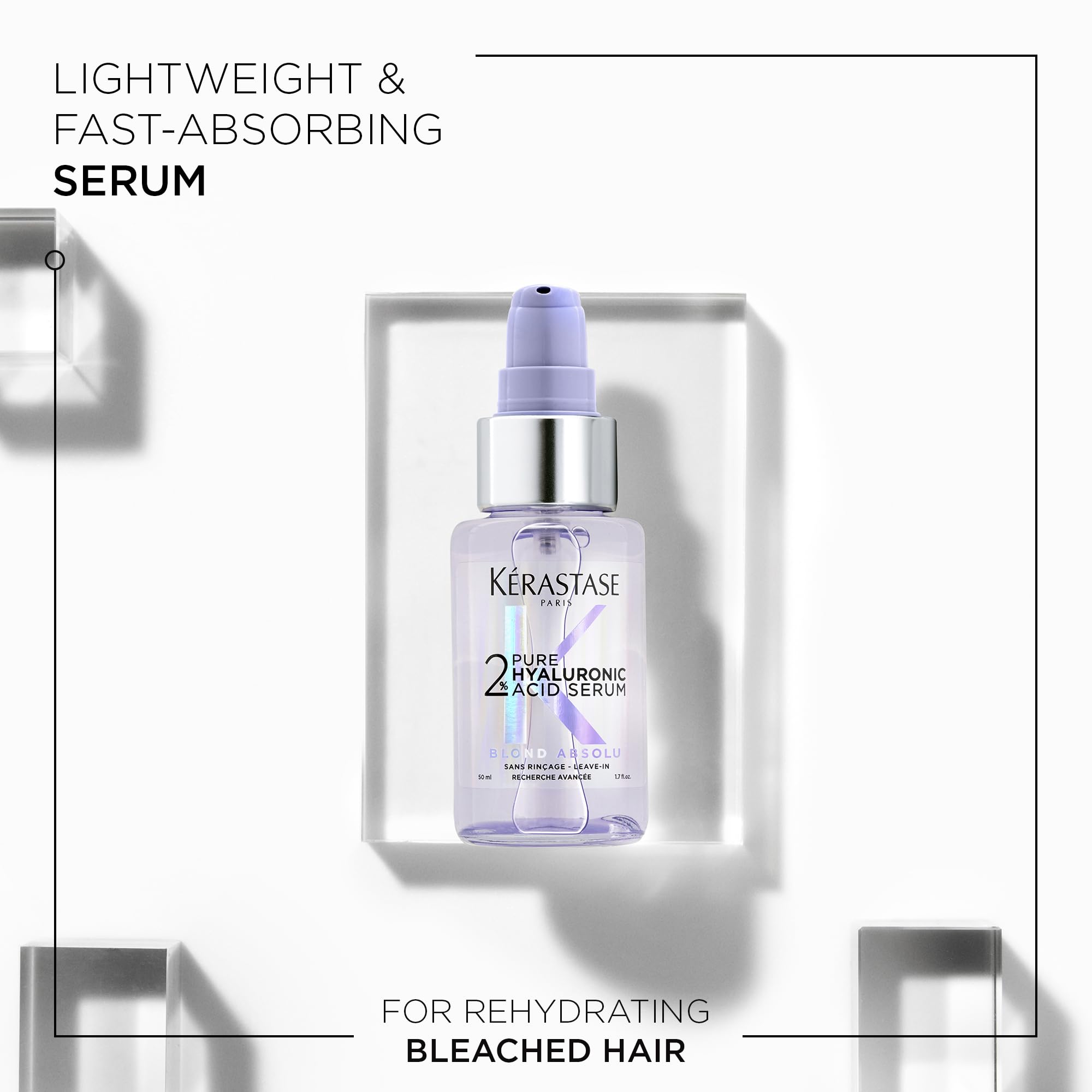 Application sur cheveux mouillés avec le sérum Blond Absolu, brillance immédiate.