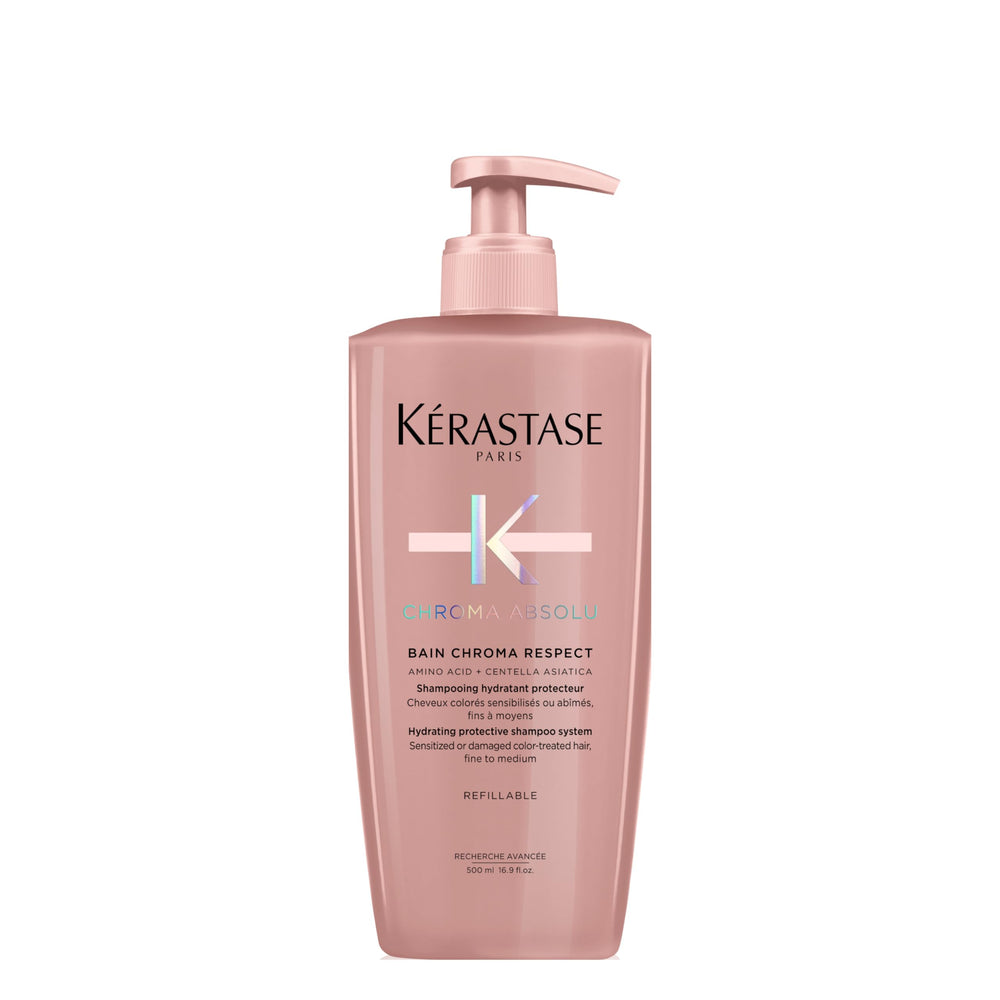 KÉRASTASE Chroma Absolute Shampoing, bouteille élégante, hydratation et couleur protégée.