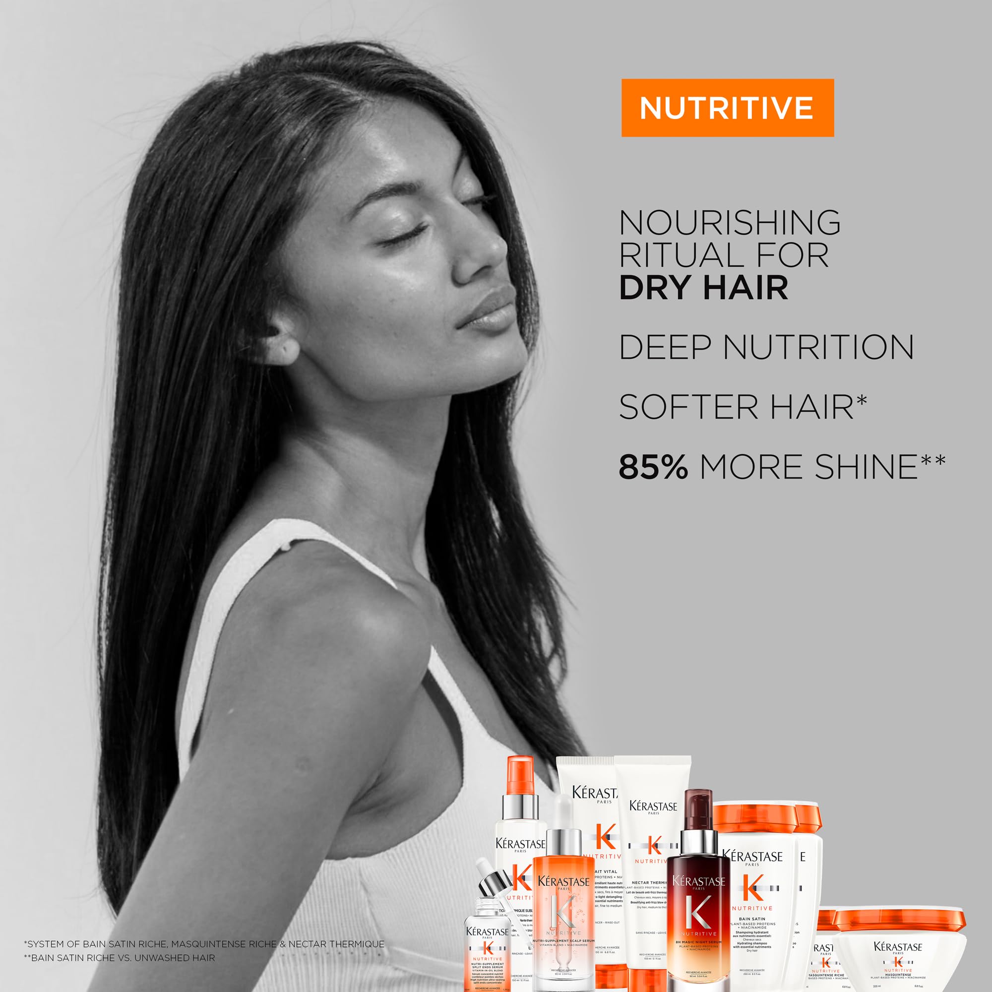 KÉRASTASE Utilisation: routine Nutritive recommandée et efficace.