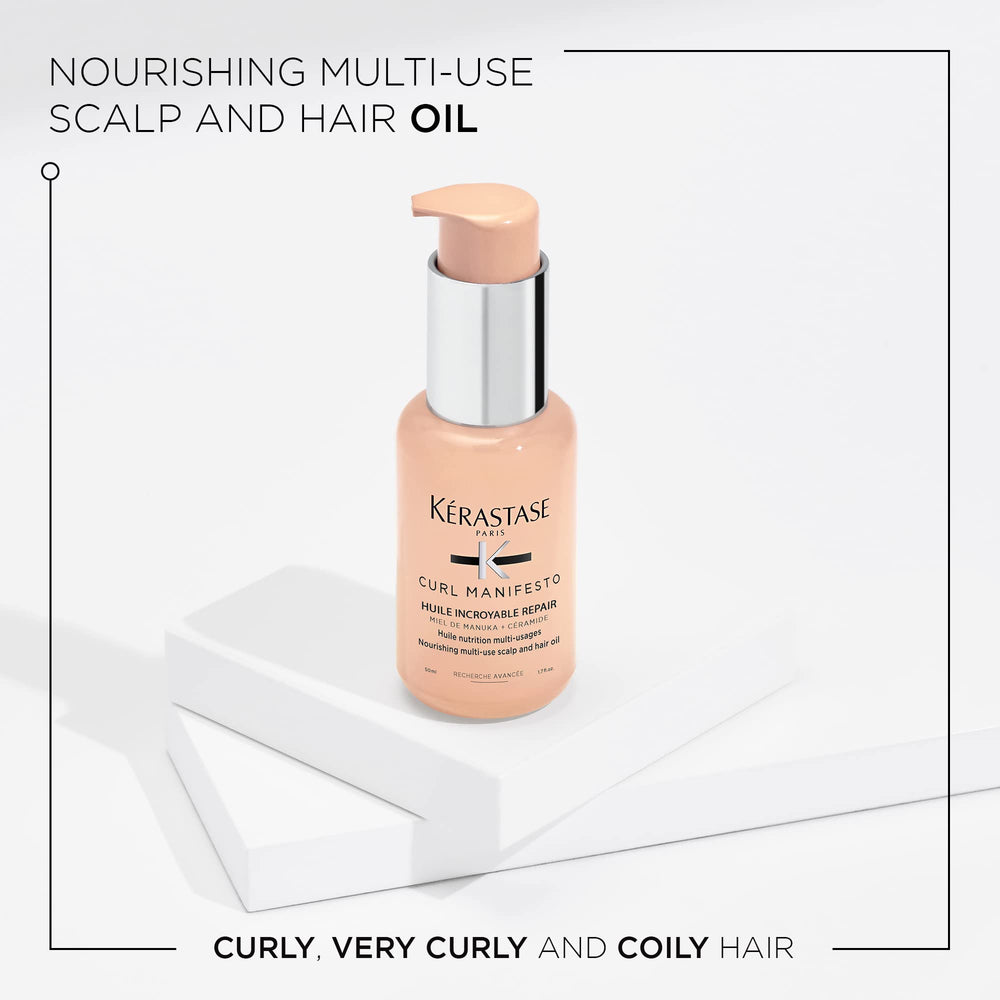 KÉRASTASE Curl Manifesto Sublime Repair: application-huile nourrissante sur les boucles.
