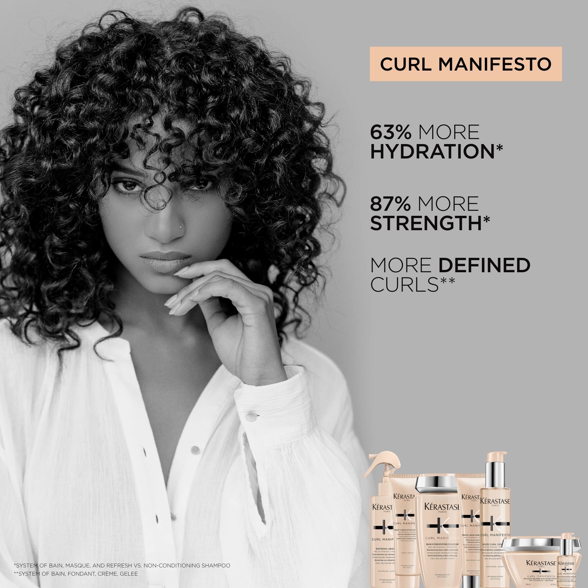 KÉRASTASE Curl Manifesto Sublime Repair: brillance naturelle après utilisation.
