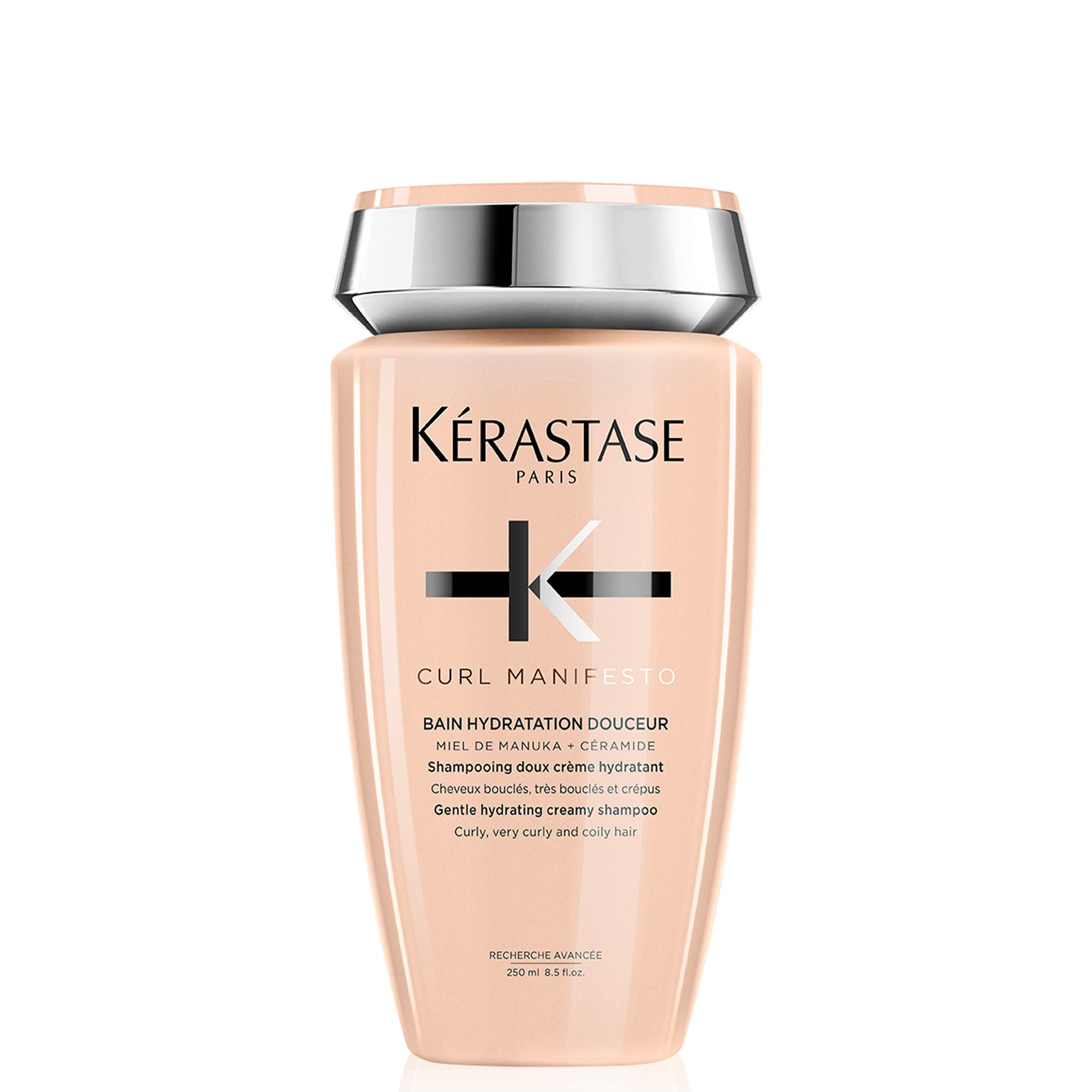 KÉRASTASE Curl Manifesto Shampoing, bouteille élégante pour hydratation des boucles.