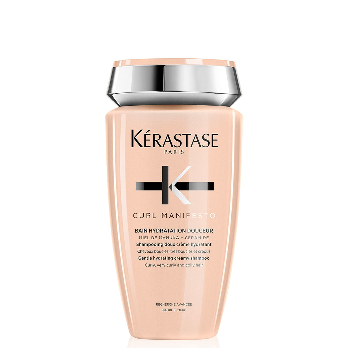 KÉRASTASE Curl Manifesto Shampoing, bouteille élégante pour hydratation des boucles.