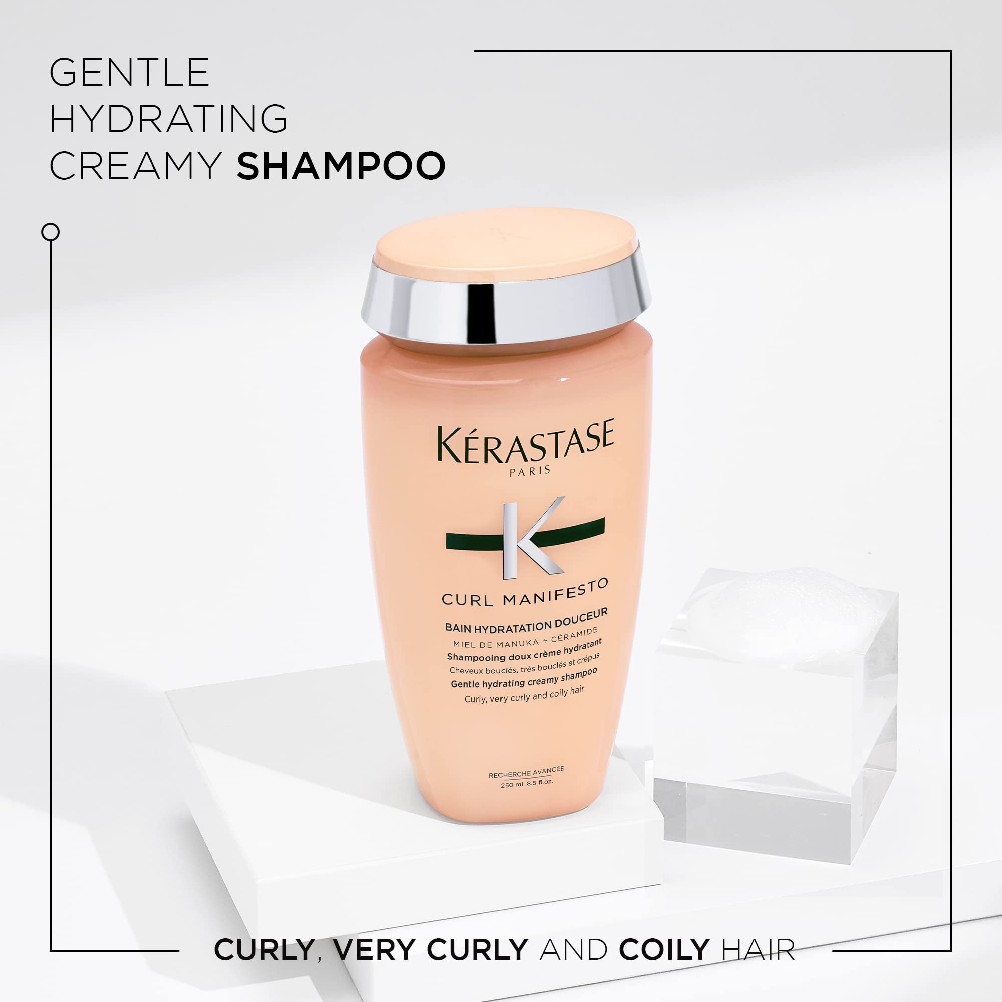 KÉRASTASE Curl Manifesto, texture crèmeuse révélant douceur des cheveux.
