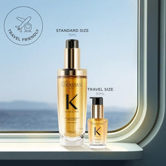 Kerastase Elixir Ultime brillance soyeuse sur les longueurs après application.
