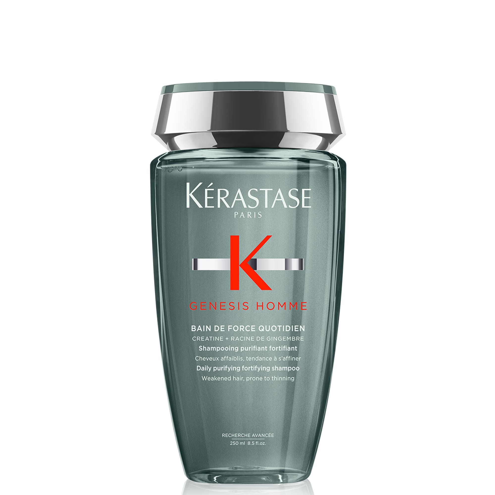 Kérastase Genesis Homme Bain de Force – bouteille élégante purifiant les cheveux et la barbe