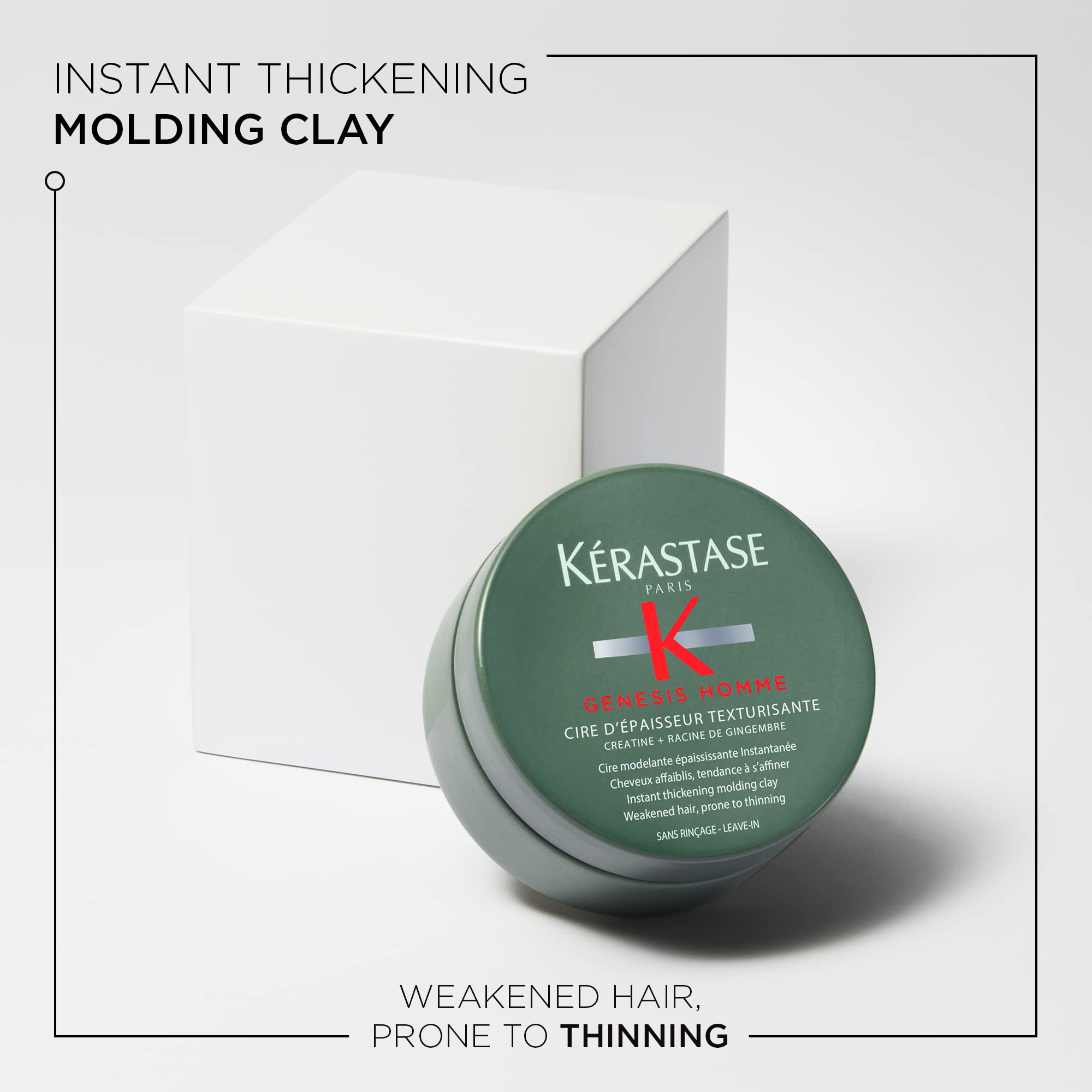 KÉRASTASE Genesis Homme, pot pomade, finition matte sans collage.