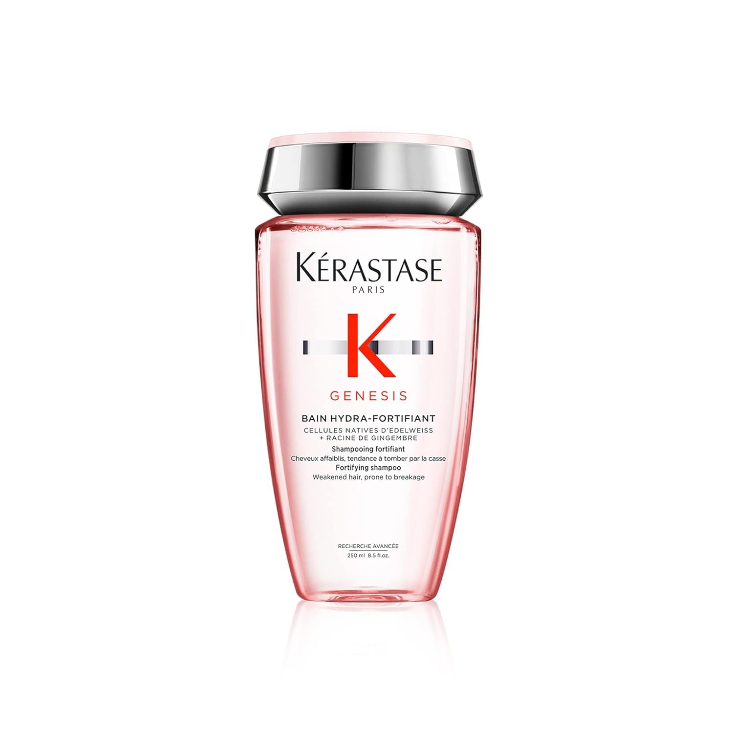 Kerastase Genesis Hydra-Fortifiant – bouteille visible, soin fortifiant pour cheveux fragiles.