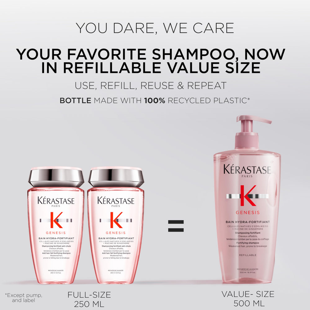 KÉRASTASE Genesis Hydra-Fortifiant: texture crèmeuse visible pour une application agréable.