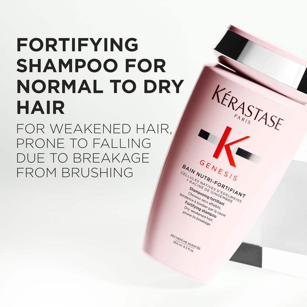 Kérastase Genesis, mousse crèmeuse: facilite le démêlage et nettoie en douceur.